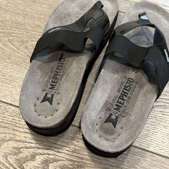 Mephisto Sandals Women's Helen Thong Black size 40 /10 US Slides - Picture 2 of 6